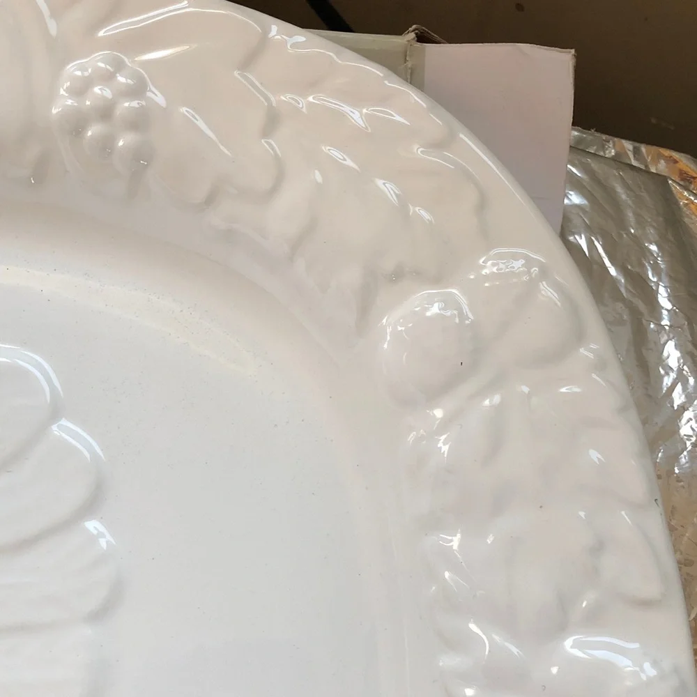 Gallery 21” White Oversized Thanksgiving Turkey Serving Platter